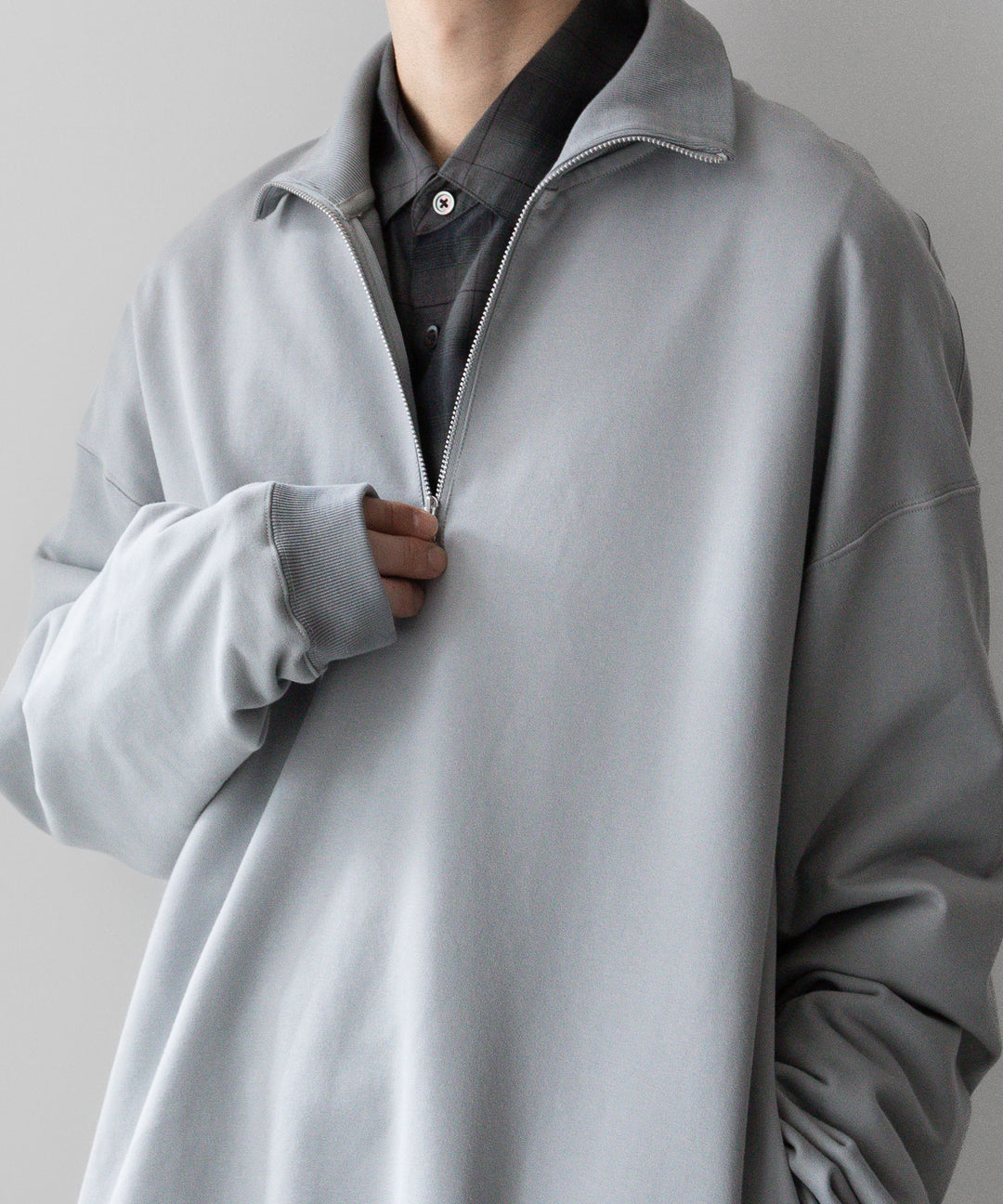 KANEMASA PHIL. カネマサフィル 23AW EXCLUSIVE - 36G SUPER FINE GAUGE HALF ZIP PULLOVER - LIGHT GRAY sessionセッション福岡セレクトショップ公式通販サイト