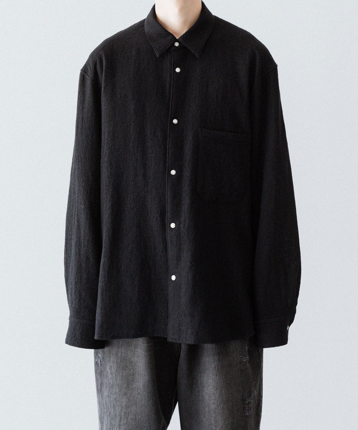 phebus フィーバス WOOL AMUNZEN SHIRTのBLACK 公式通販サイトsession福岡セレクトショップ
