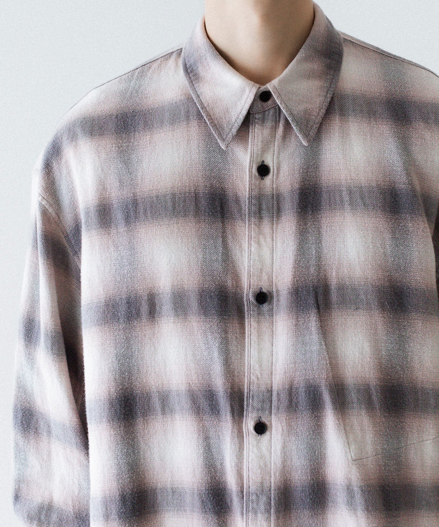 【 VEIN 】ORGANIC COTTON OMBRE CHECK L/S SHIRT - C.GRAY公式通販サイトsession福岡セレクトショップ