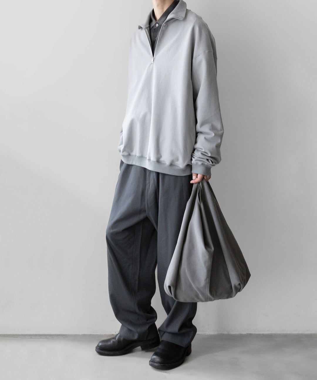 KANEMASA PHIL. カネマサフィル 23AW EXCLUSIVE - 36G SUPER FINE GAUGE HALF ZIP PULLOVER - LIGHT GRAY sessionセッション福岡セレクトショップ公式通販サイト