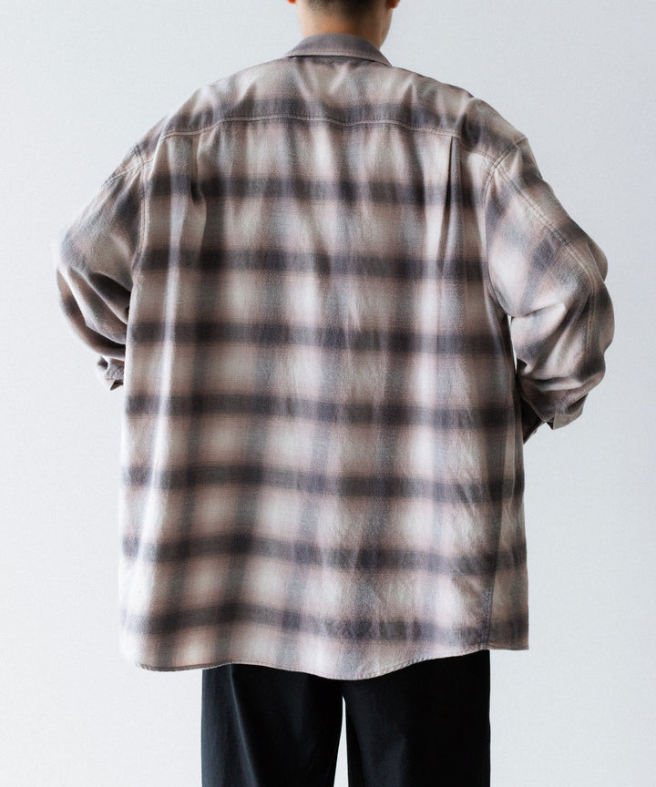 【 VEIN 】ORGANIC COTTON OMBRE CHECK L/S SHIRT - C.GRAY公式通販サイトsession福岡セレクトショップ