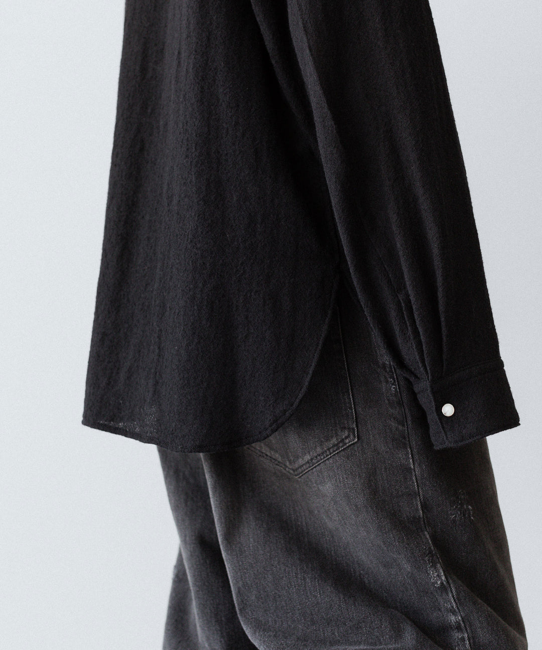phebus フィーバス WOOL AMUNZEN SHIRTのBLACK 公式通販サイトsession福岡セレクトショップ