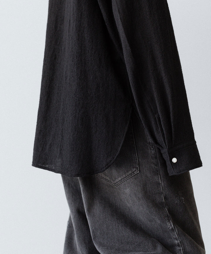 phebus フィーバス WOOL AMUNZEN SHIRTのBLACK 公式通販サイトsession福岡セレクトショップ