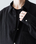 画像をギャラリービューアに読み込む, phebus フィーバス WOOL AMUNZEN SHIRTのBLACK 公式通販サイトsession福岡セレクトショップ
