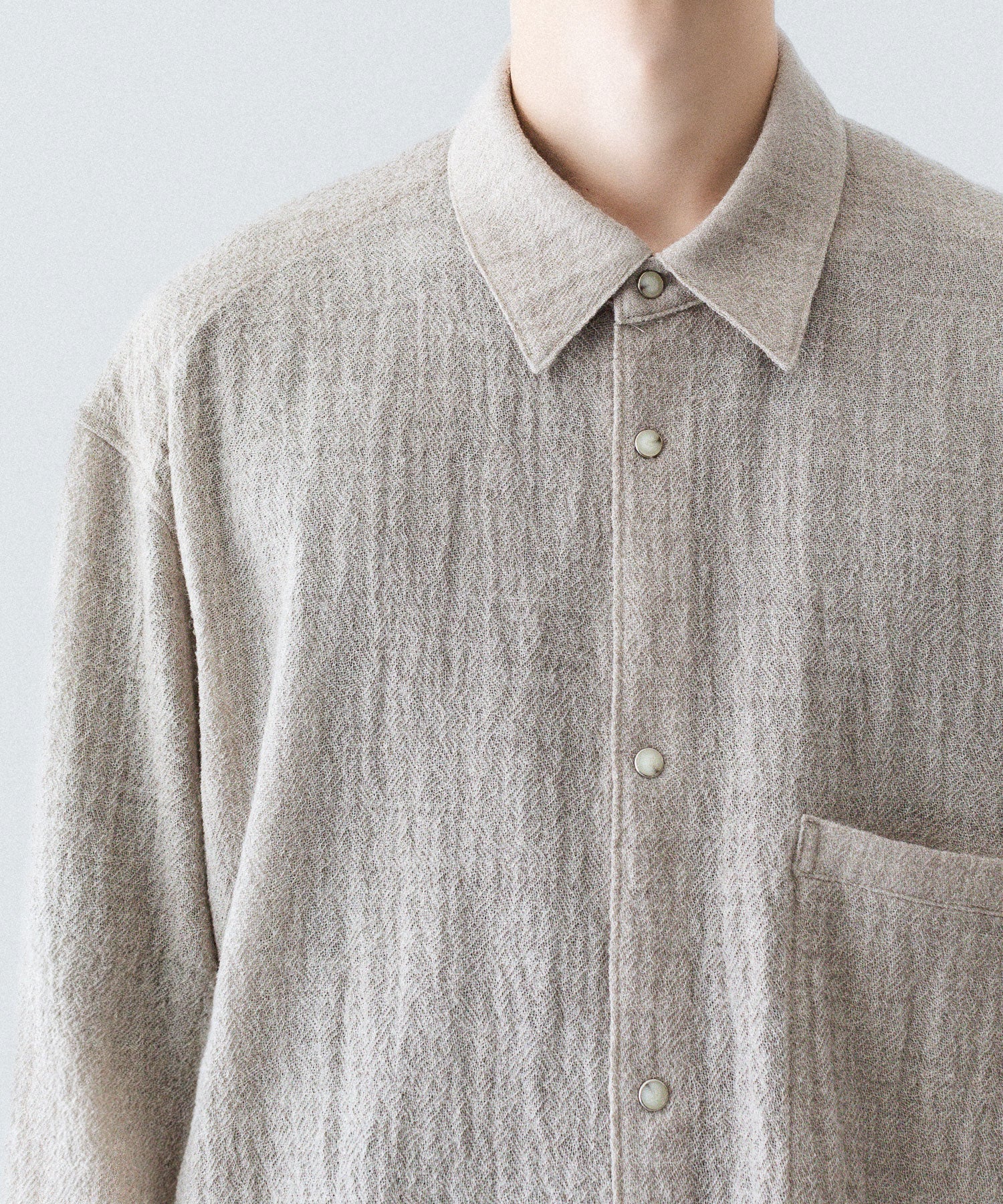 phebus フィーバス WOOL AMUNZEN SHIRTの BEIGE 公式通販サイトsession福岡セレクトショップ