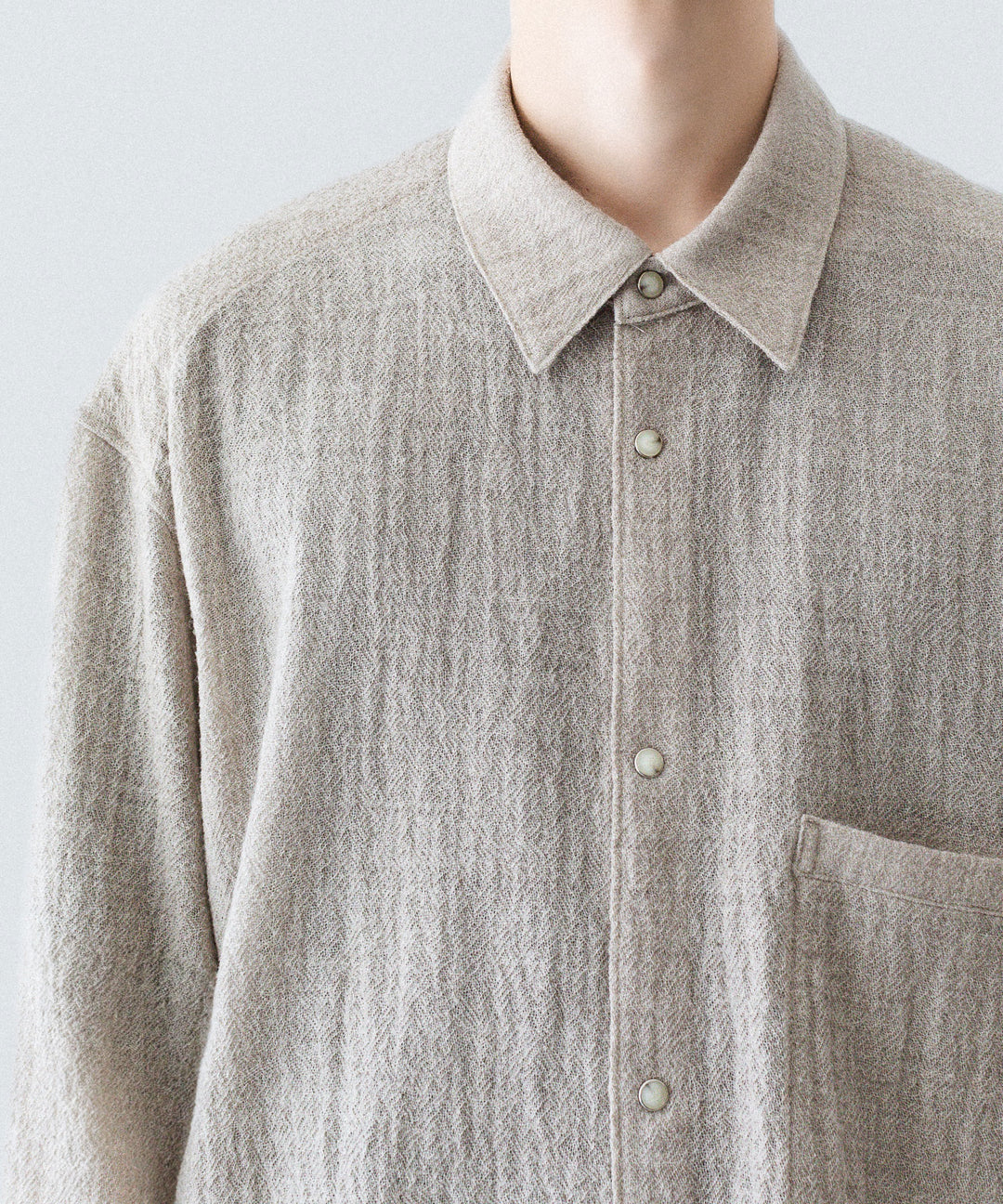 phebus フィーバス WOOL AMUNZEN SHIRTの BEIGE 公式通販サイトsession福岡セレクトショップ