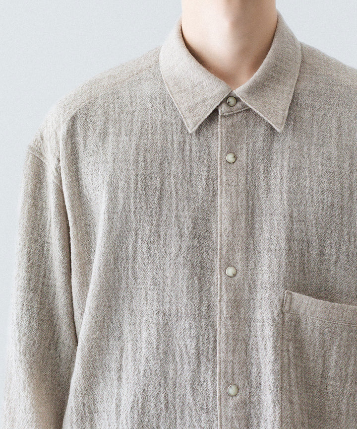 phebus フィーバス WOOL AMUNZEN SHIRTの BEIGE 公式通販サイトsession福岡セレクトショップ