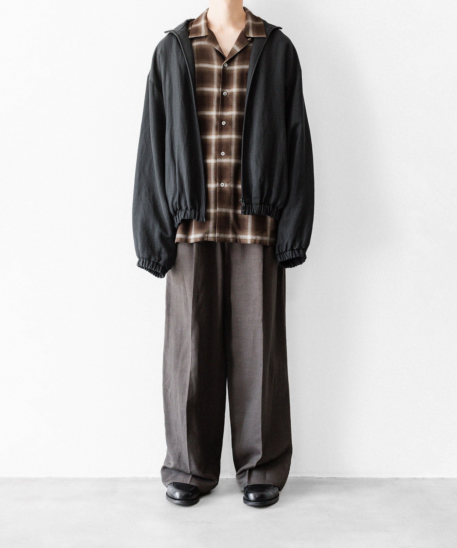 ssstein / シュタイン】LY/VIS CHECK OVERSIZED OPEN COLLAR SS SHIRT