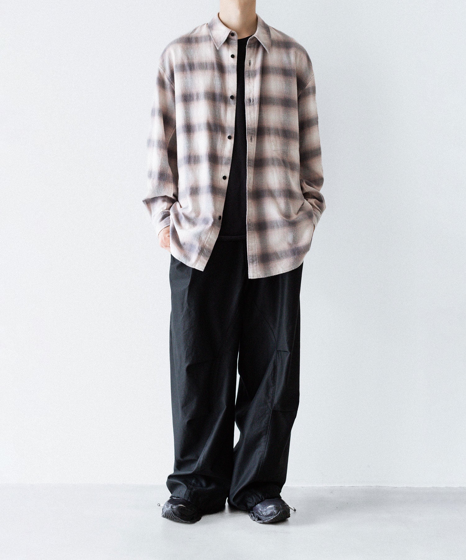 【 VEIN 】ORGANIC COTTON OMBRE CHECK L/S SHIRT - C.GRAY公式通販サイトsession福岡セレクトショップ