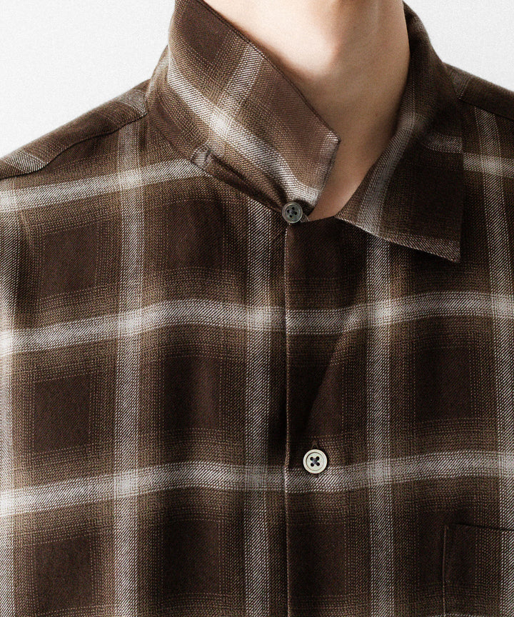 ssstein(シュタイン)のLY/VIS CHECK OVERSIZED OPEN COLLAR SS SHIRT - BROWN OMBREの公式通販サイトsession福岡セレクトショップ