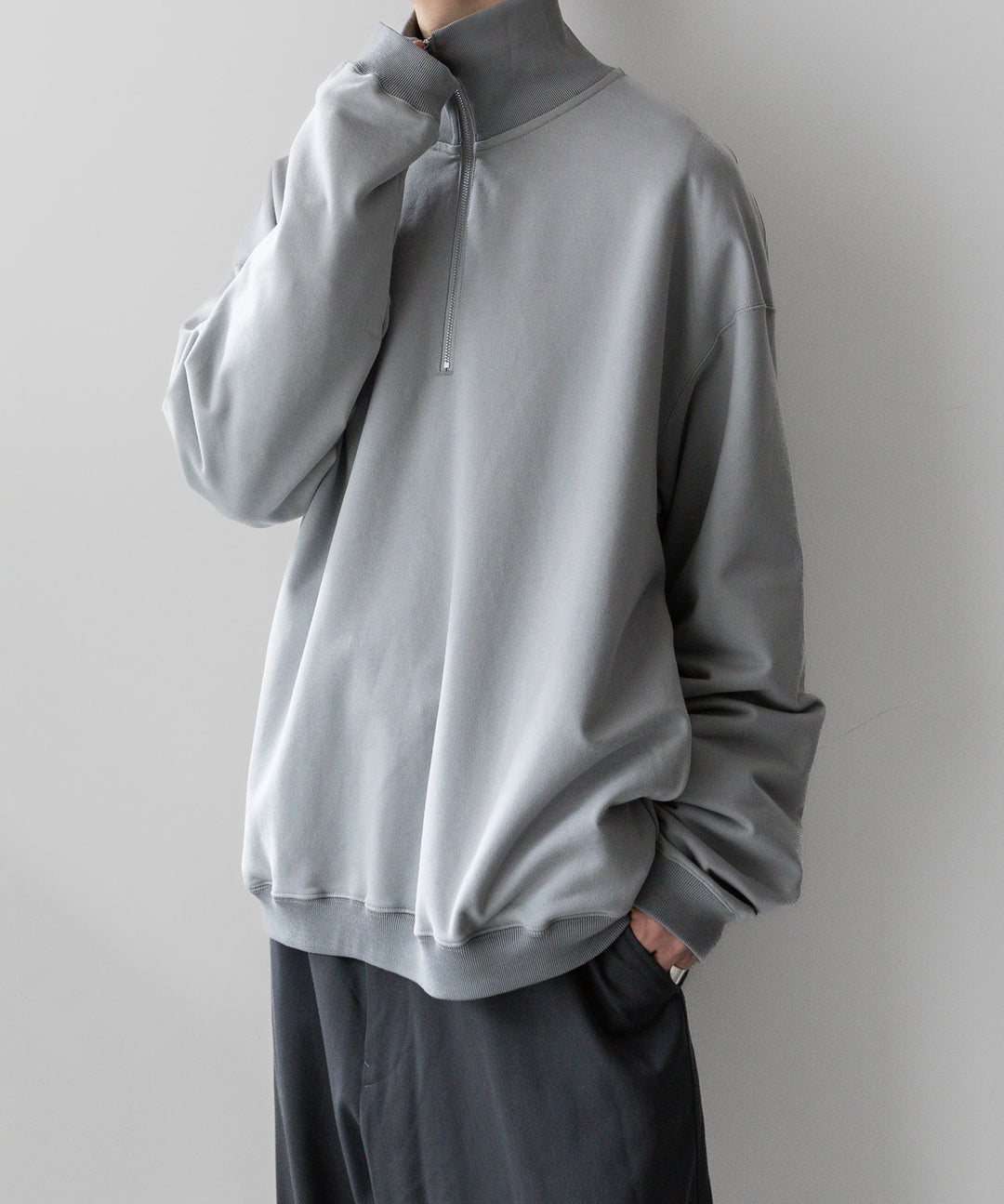 KANEMASA PHIL. カネマサフィル 23AW EXCLUSIVE - 36G SUPER FINE GAUGE HALF ZIP PULLOVER - LIGHT GRAY sessionセッション福岡セレクトショップ公式通販サイト