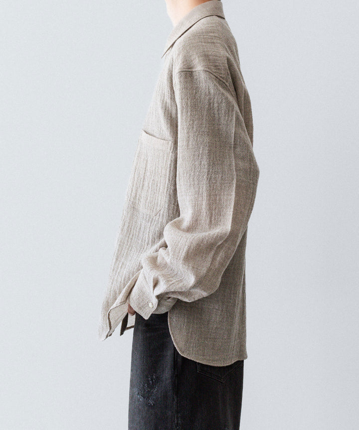 phebus フィーバス WOOL AMUNZEN SHIRTの BEIGE 公式通販サイトsession福岡セレクトショップ