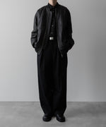 画像をギャラリービューアに読み込む, ssstein(シュタイン)の24AWコレクション EASY WIDE TROUSERS (2/72梳毛フラノ) - BLACK 公式通販サイトsession福岡セレクトショップ
