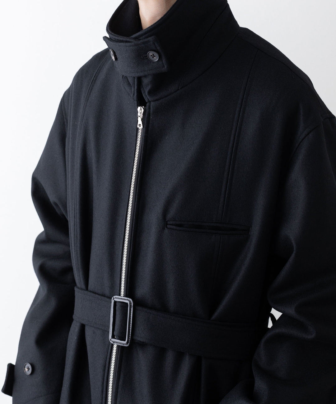 stein シュタイン 23aw OVERSIZED MAXI-LENGTH ZIP COAT - BLACK sessionセッション福岡セレクトショップ 公式通販サイト