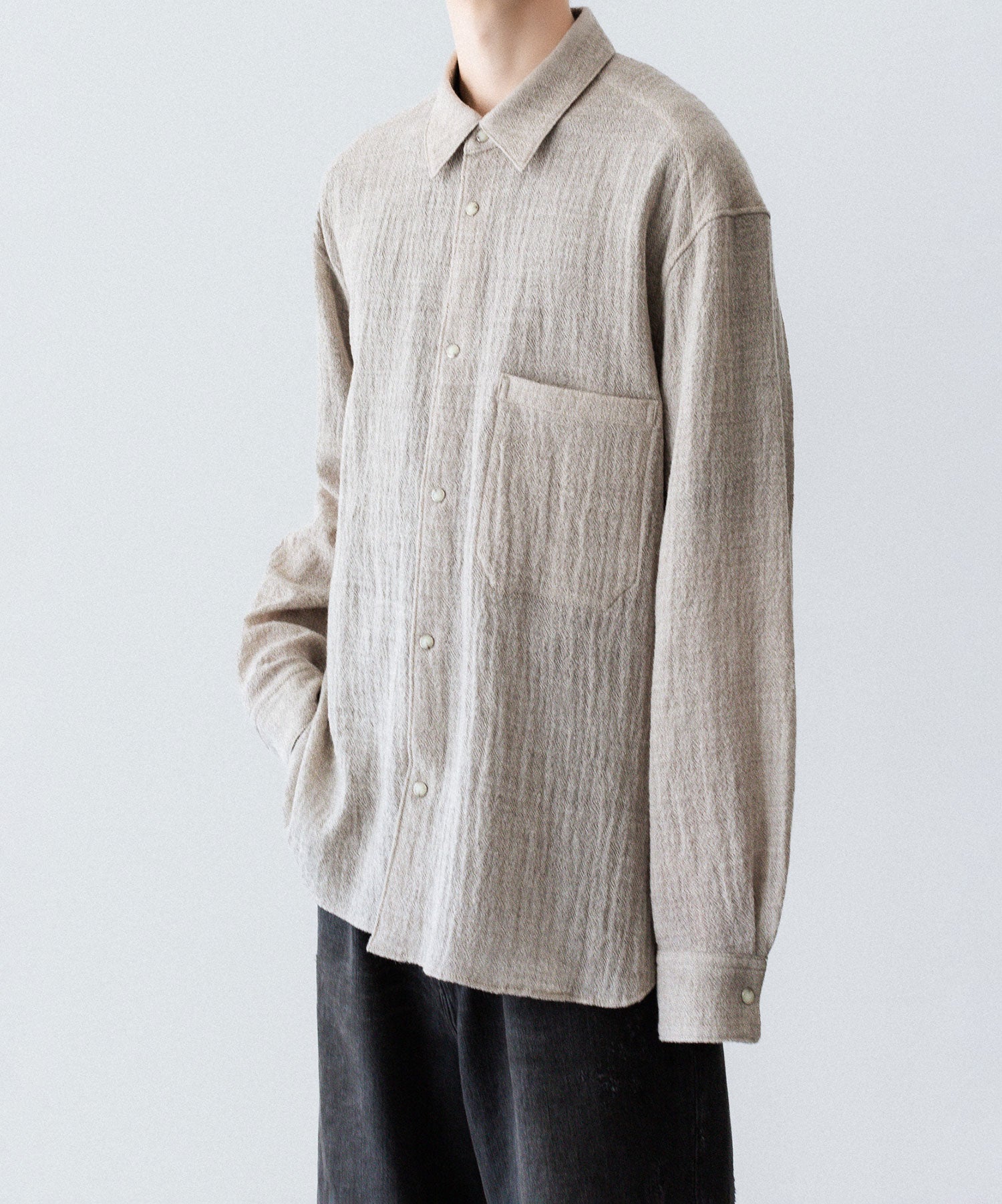 phebus フィーバス WOOL AMUNZEN SHIRTの BEIGE 公式通販サイトsession福岡セレクトショップ