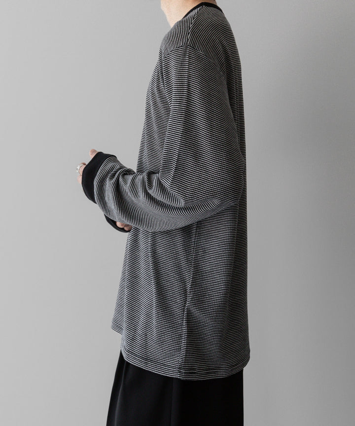ssstein(シュタイン)の24AWコレクション STRIPED WOOL OVERSIZED LONG SLEEVE TEE - BLACK 公式通販サイトsession福岡セレクトショップ