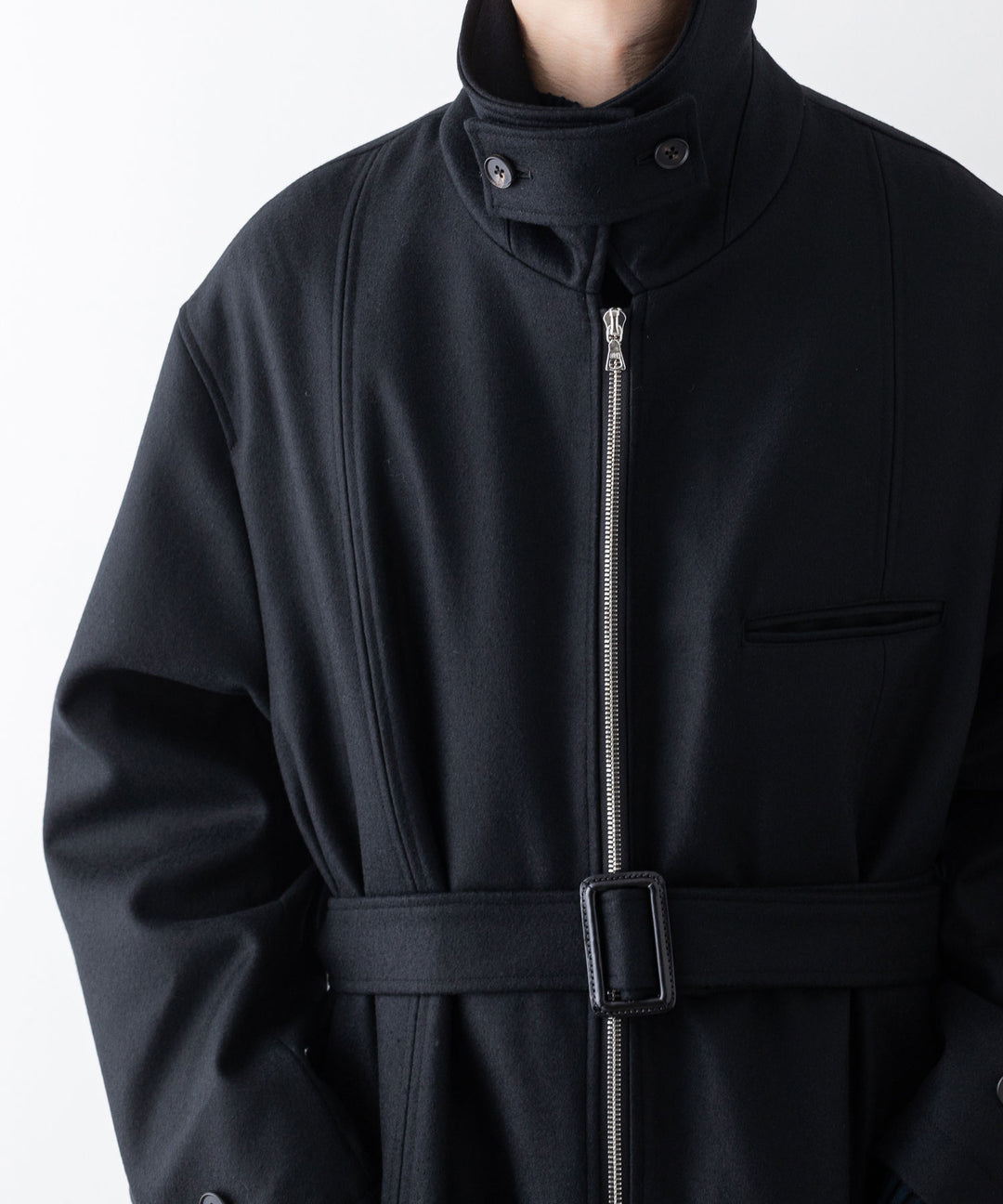 stein シュタイン 23aw OVERSIZED MAXI-LENGTH ZIP COAT - BLACK sessionセッション福岡セレクトショップ 公式通販サイト