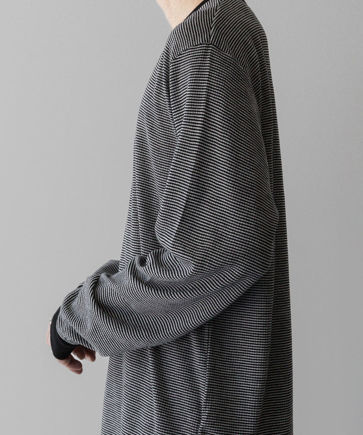 ssstein(シュタイン)の24AWコレクション STRIPED WOOL OVERSIZED LONG SLEEVE TEE - BLACK 公式通販サイトsession福岡セレクトショップ