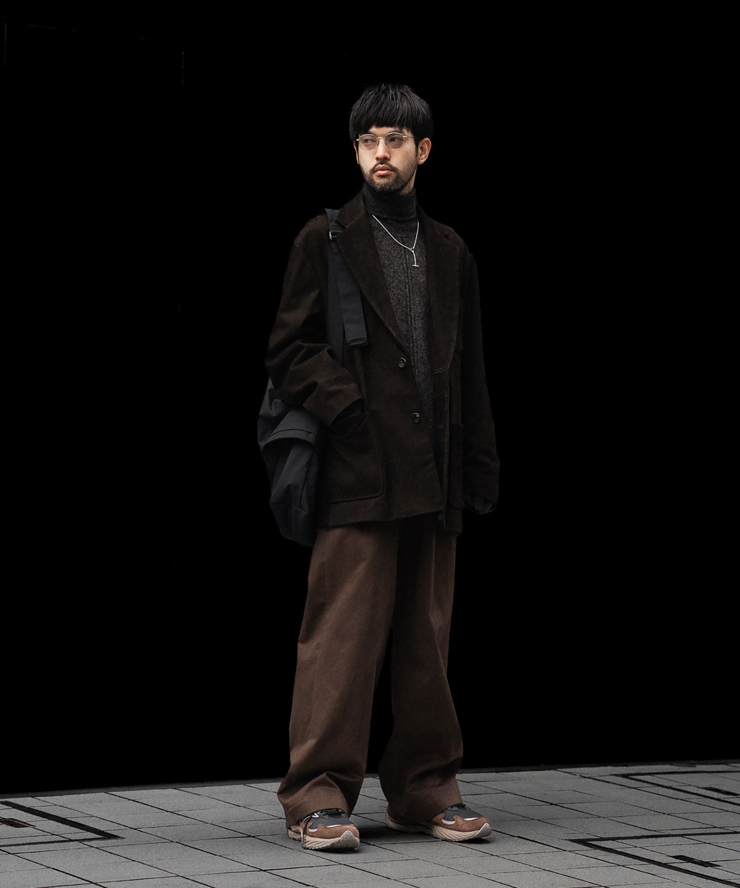 ssstein / シュタイン】BRUSHED CHINO ONE TUCK WIDE PANTS - BROWN