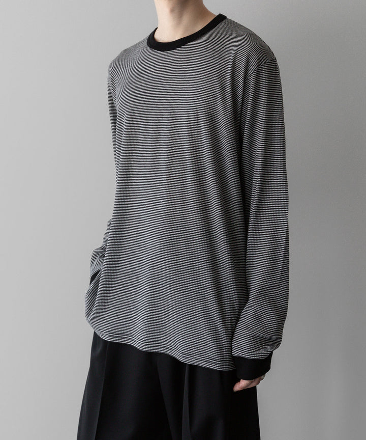 ssstein(シュタイン)の24AWコレクション STRIPED WOOL OVERSIZED LONG SLEEVE TEE - BLACK 公式通販サイトsession福岡セレクトショップ