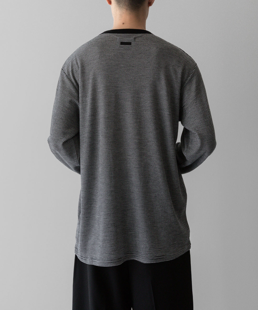 ssstein(シュタイン)の24AWコレクション STRIPED WOOL OVERSIZED LONG SLEEVE TEE - BLACK 公式通販サイトsession福岡セレクトショップ