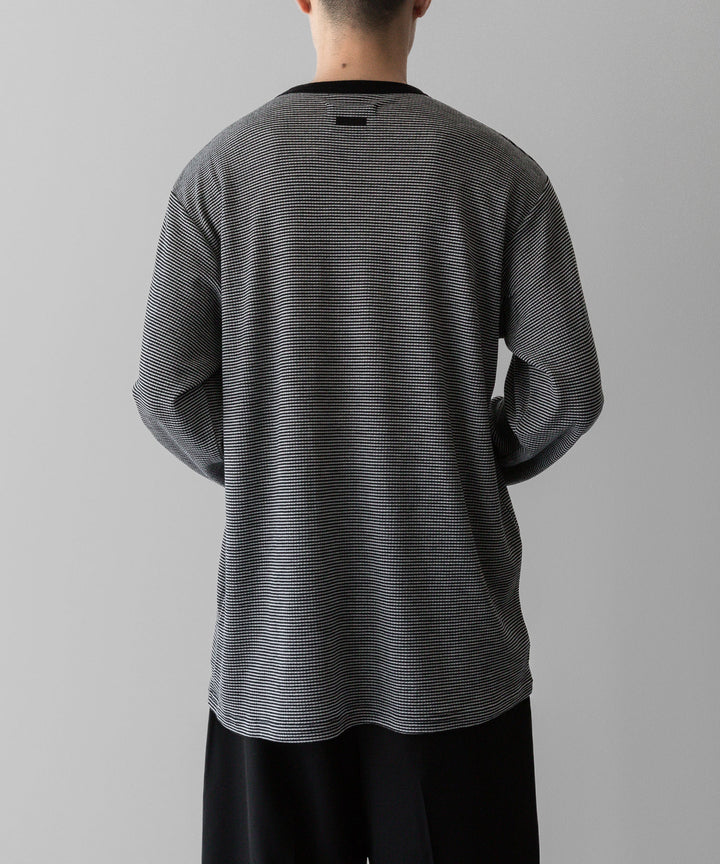 ssstein(シュタイン)の24AWコレクション STRIPED WOOL OVERSIZED LONG SLEEVE TEE - BLACK 公式通販サイトsession福岡セレクトショップ