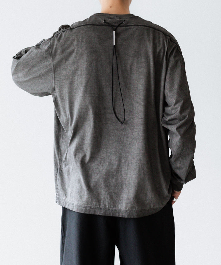 【 VEIN 】100/3 SUEDE JERSEY COLD DYED VESSEL L/S TEE - GRAY