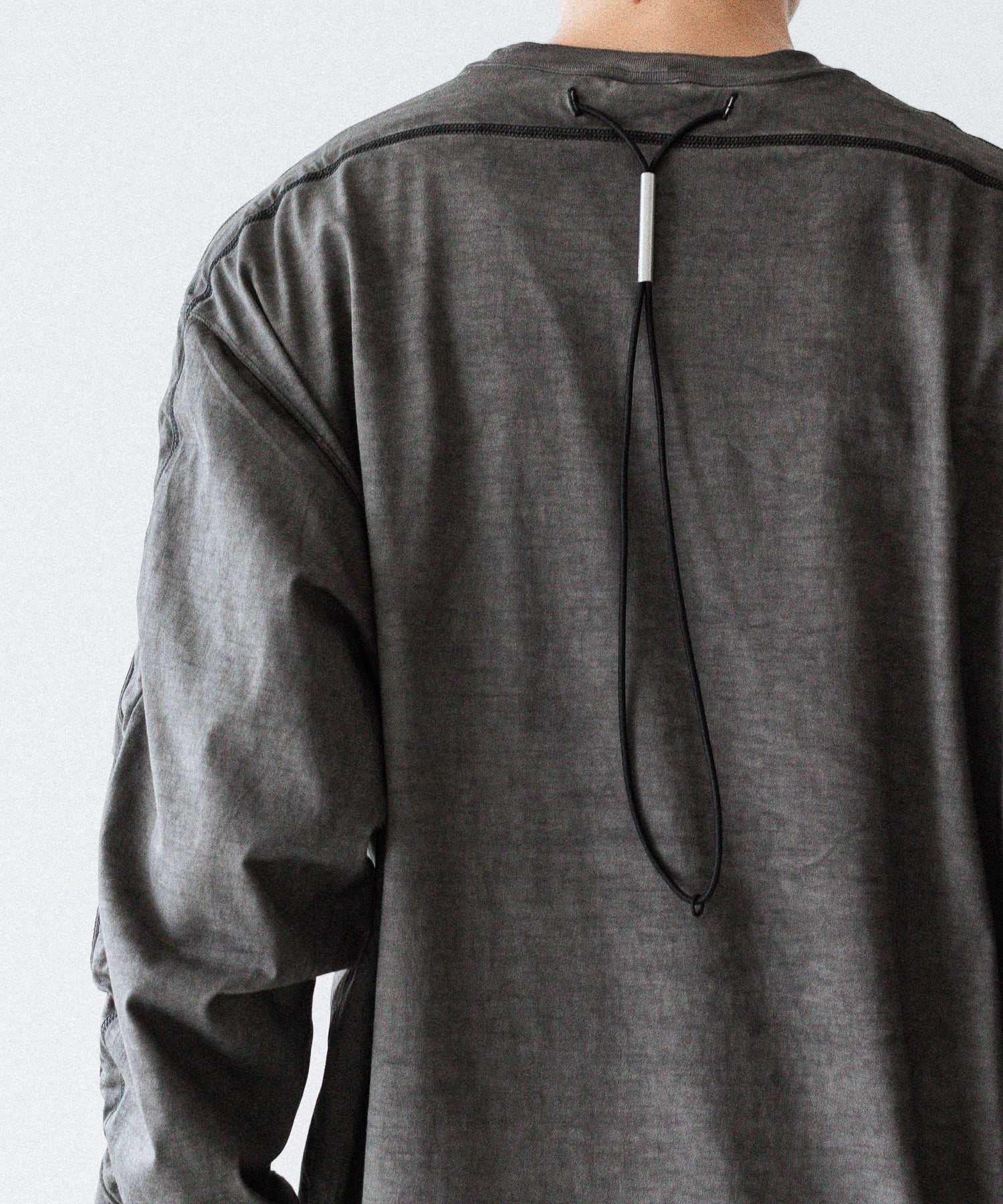 【 VEIN 】100/3 SUEDE JERSEY COLD DYED VESSEL L/S TEE - GRAY