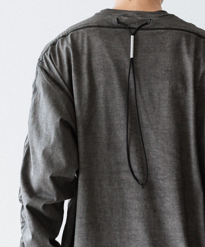 【 VEIN 】100/3 SUEDE JERSEY COLD DYED VESSEL L/S TEE - GRAY