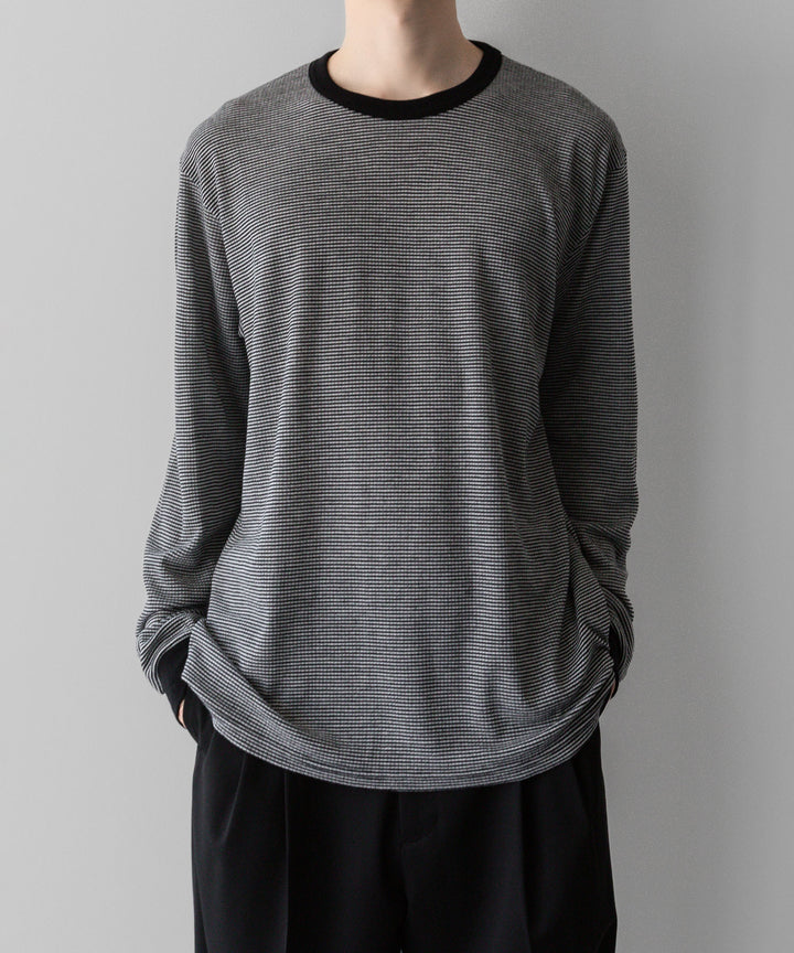 ssstein(シュタイン)の24AWコレクション STRIPED WOOL OVERSIZED LONG SLEEVE TEE - BLACK 公式通販サイトsession福岡セレクトショップ