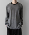 【ssstein】STRIPED WOOL OVERSIZED LONG SLEEVE TEE - BLACK