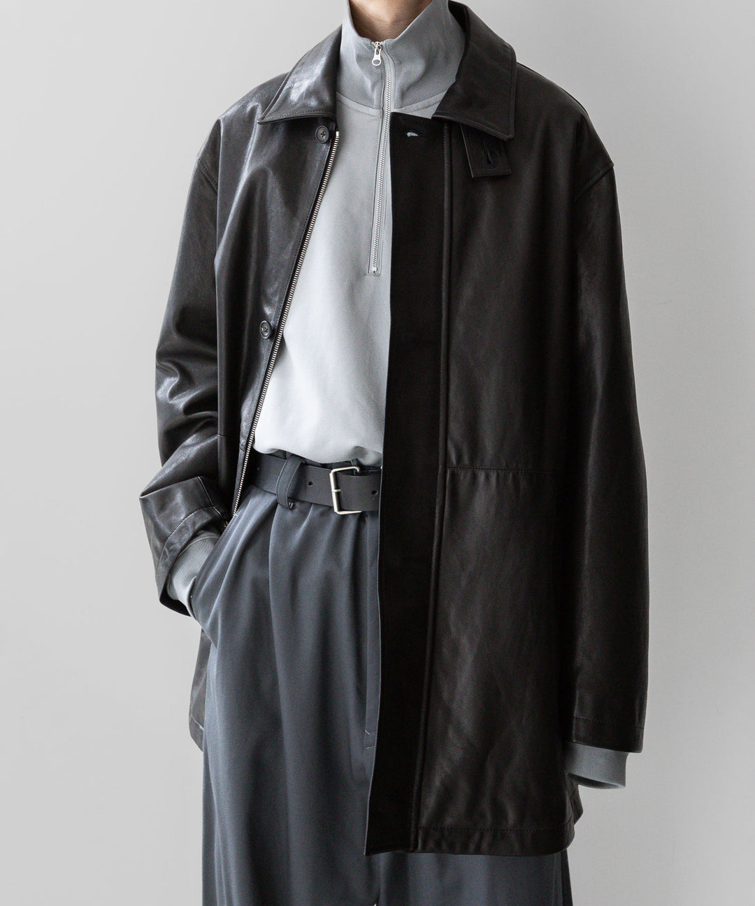 KANEMASA PHIL. カネマサフィル 23AW EXCLUSIVE - 36G SUPER FINE GAUGE HALF ZIP PULLOVER - LIGHT GRAY sessionセッション福岡セレクトショップ公式通販サ