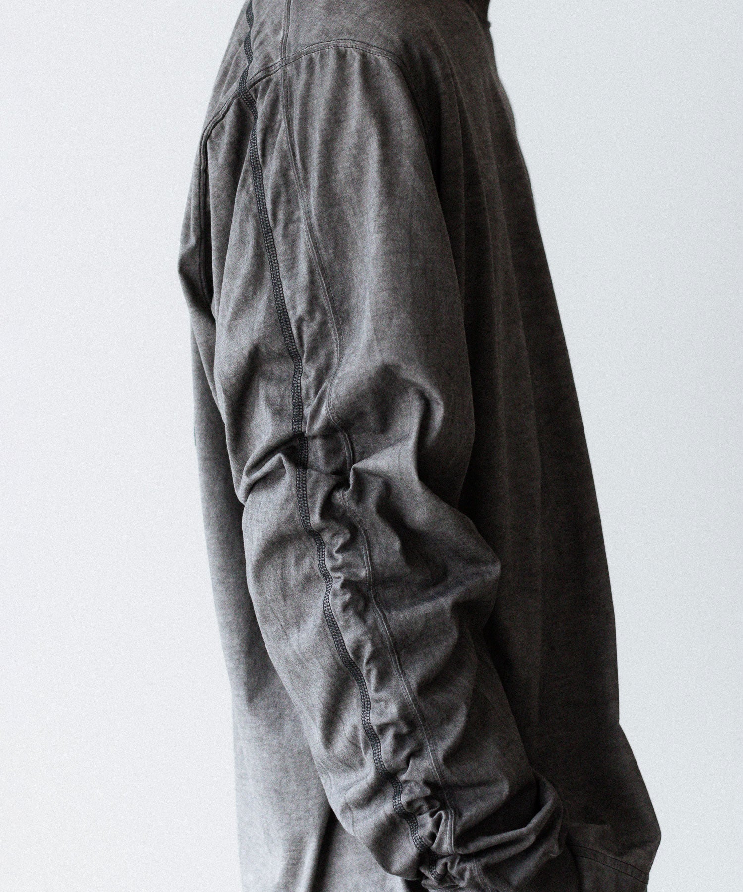 【 VEIN 】100/3 SUEDE JERSEY COLD DYED VESSEL L/S TEE - GRAY