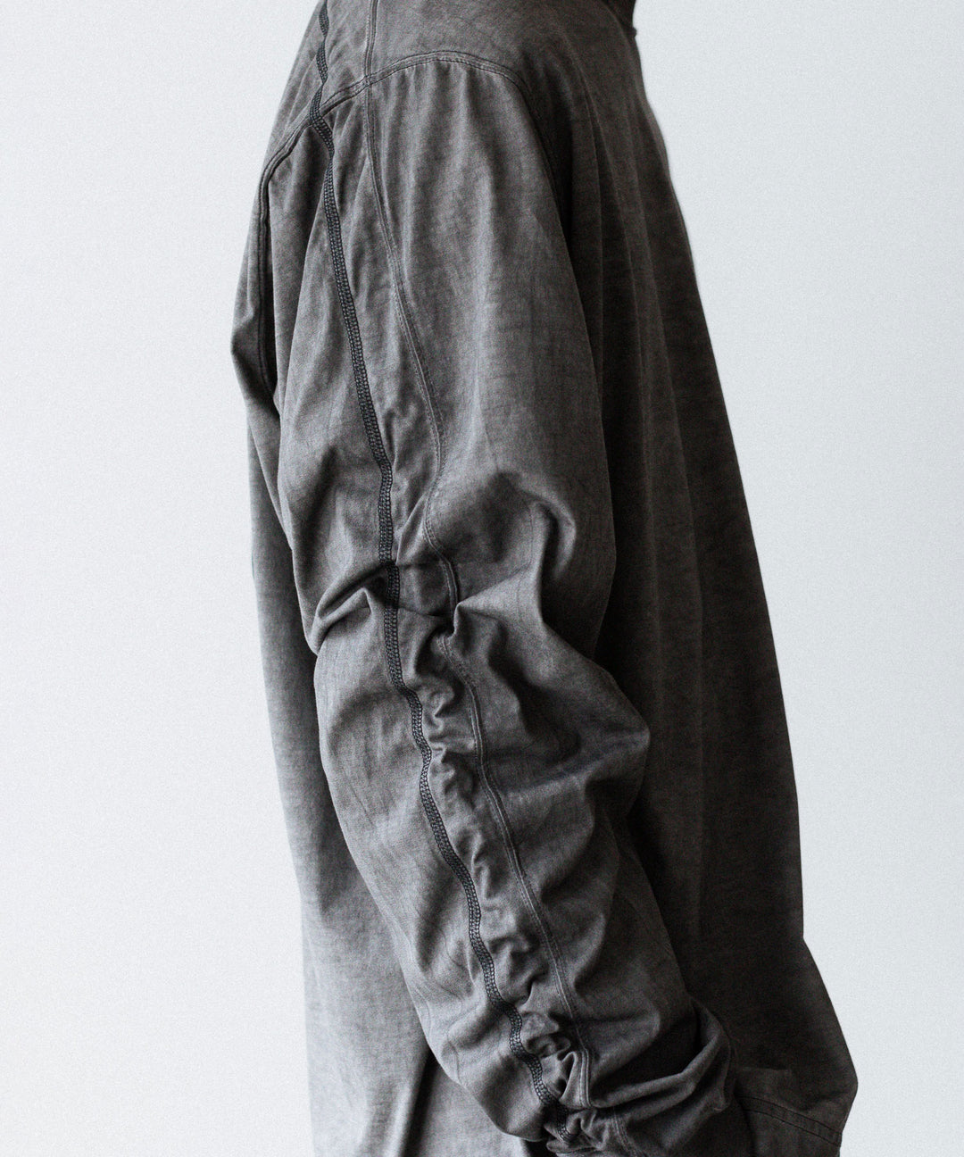 【 VEIN 】100/3 SUEDE JERSEY COLD DYED VESSEL L/S TEE - GRAY
