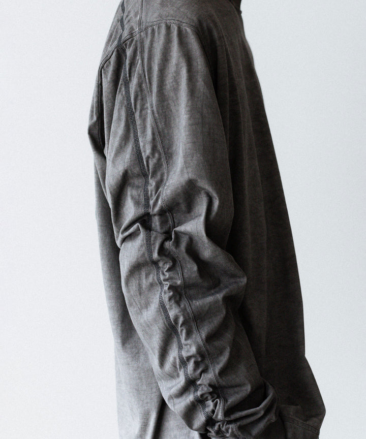 【 VEIN 】100/3 SUEDE JERSEY COLD DYED VESSEL L/S TEE - GRAY