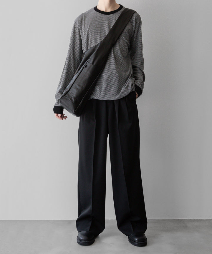 ssstein(シュタイン)の24AWコレクション STRIPED WOOL OVERSIZED LONG SLEEVE TEE - BLACK 公式通販サイトsession福岡セレクトショップ