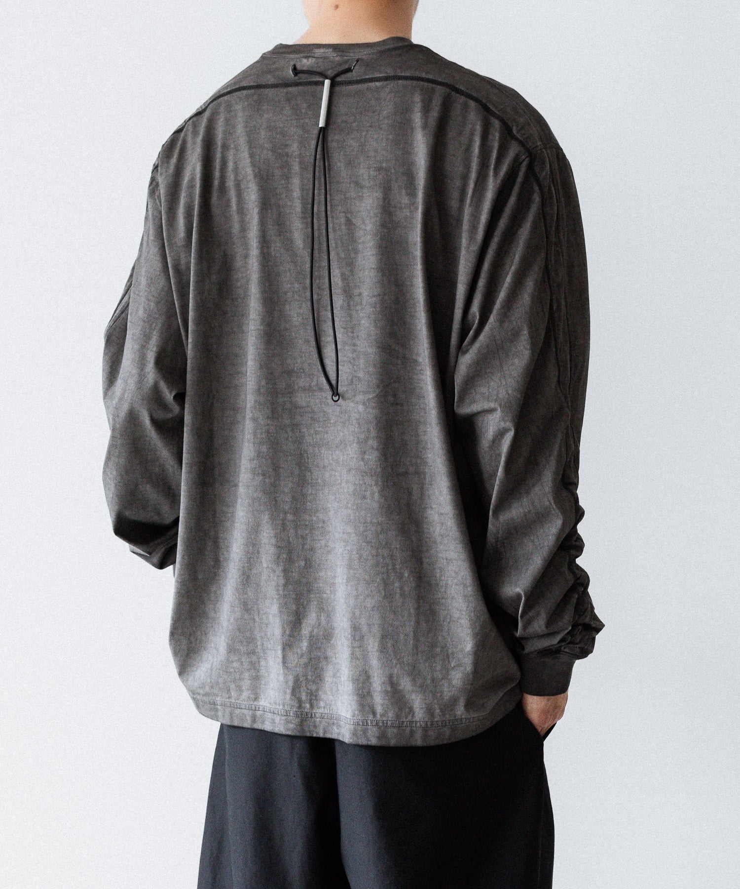 【 VEIN 】100/3 SUEDE JERSEY COLD DYED VESSEL L/S TEE - GRAY