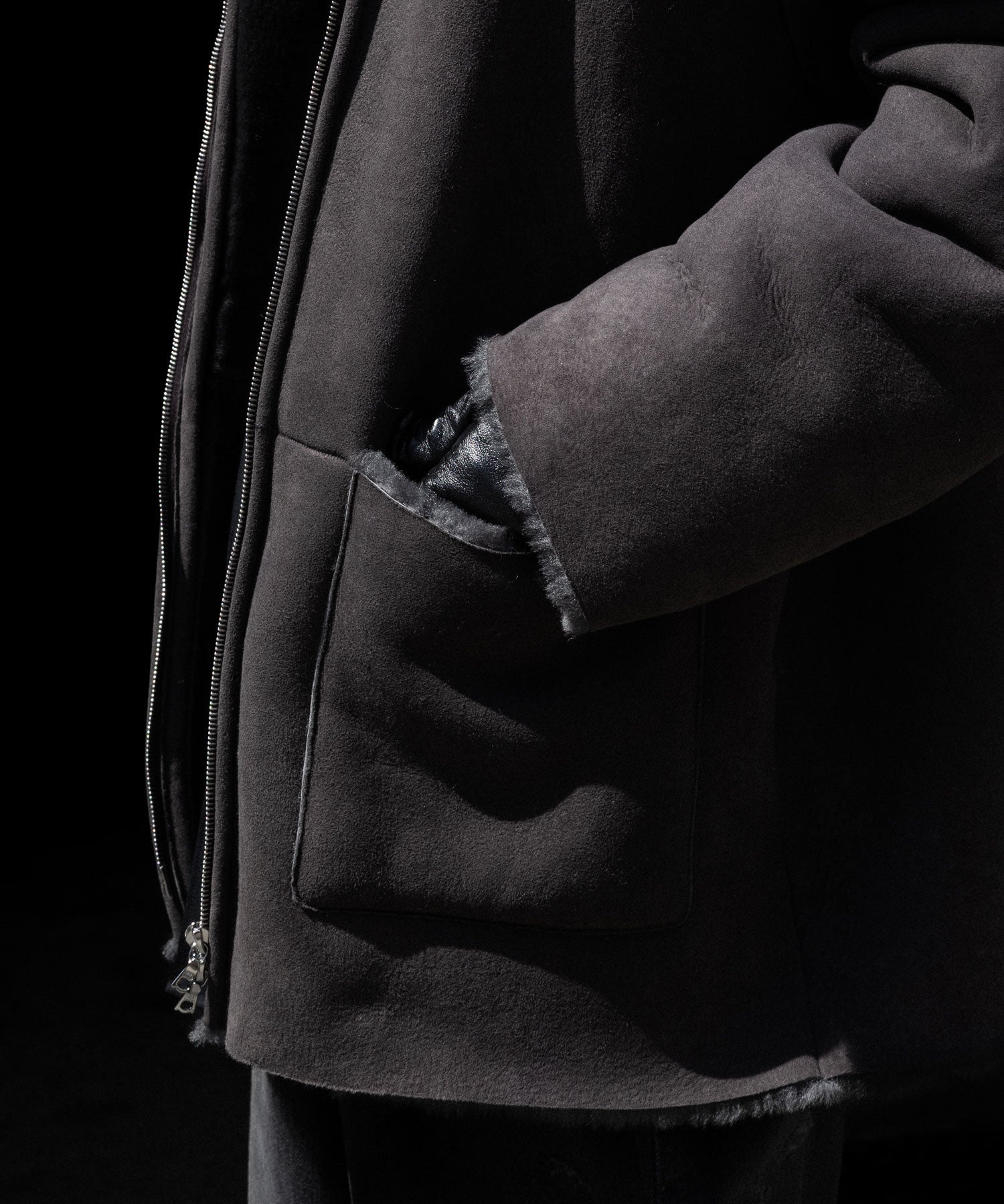 ssstein(シュタイン)のCUT-OFF MOUTON JACKET - GREY KHAKIの公式通販サイトsession福岡セレクトショップ