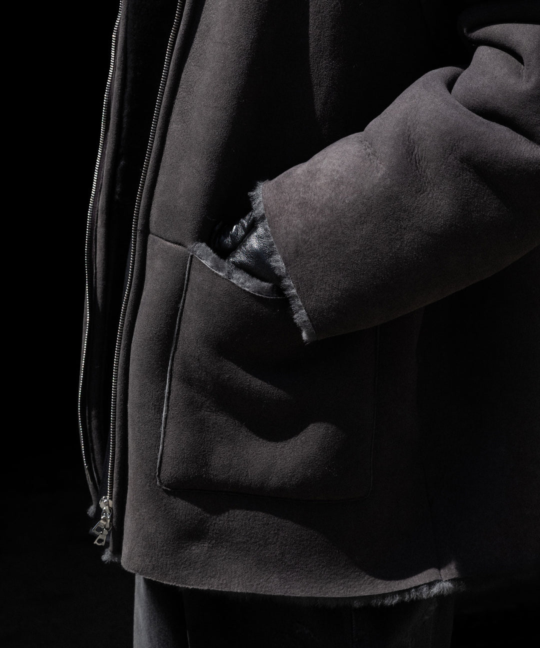 ssstein(シュタイン)のCUT-OFF MOUTON JACKET - GREY KHAKIの公式通販サイトsession福岡セレクトショップ