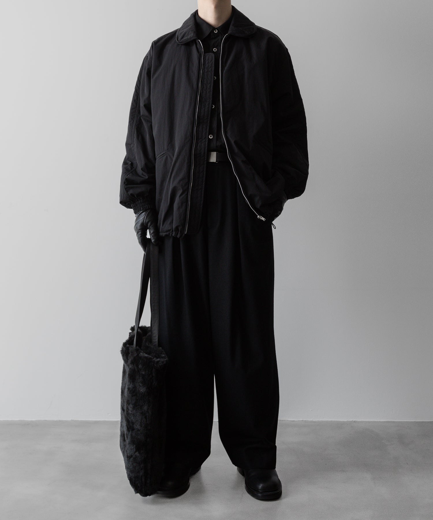 ssstein(シュタイン)の24AWコレクション EASY WIDE TROUSERS (2/72梳毛フラノ) - BLACK 公式通販サイトsession福岡セレクトショップ