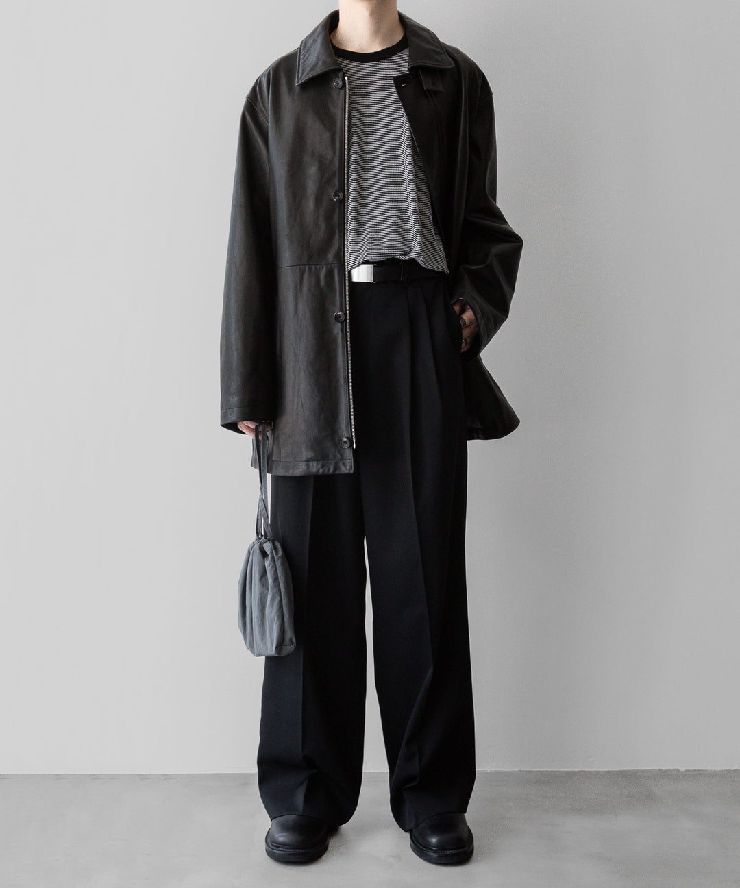 ssstein(シュタイン)の24AWコレクション STRIPED WOOL OVERSIZED LONG SLEEVE TEE - BLACK 公式通販サイトsession福岡セレクトショップ