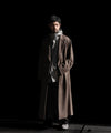 【ssstein】OVERSIZED MAXI-LENGTH DOUBLE BREASTED COAT - DARK GREIGE