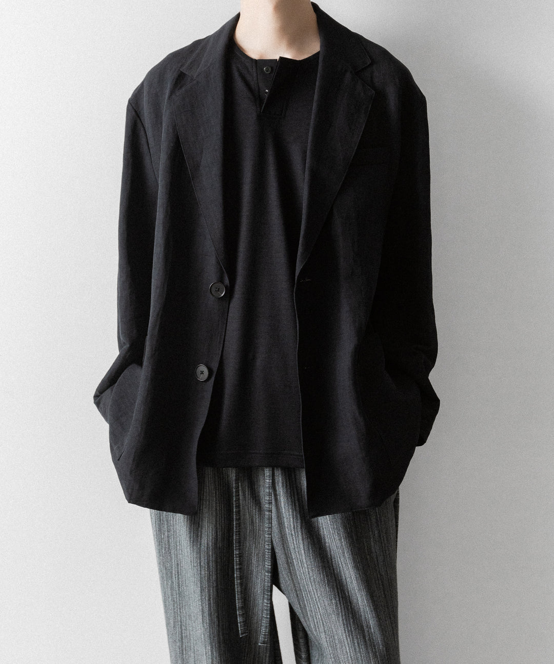 ssstein(シュタイン)のLI/NY POPLIN SINGLE BREASTED JACKET - BLACKの公式通販サイトsession福岡セレクトショップ