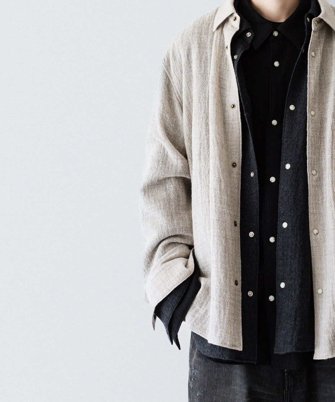 phebus フィーバス WOOL AMUNZEN SHIRTの BEIGE 公式通販サイトsession福岡セレクトショップ