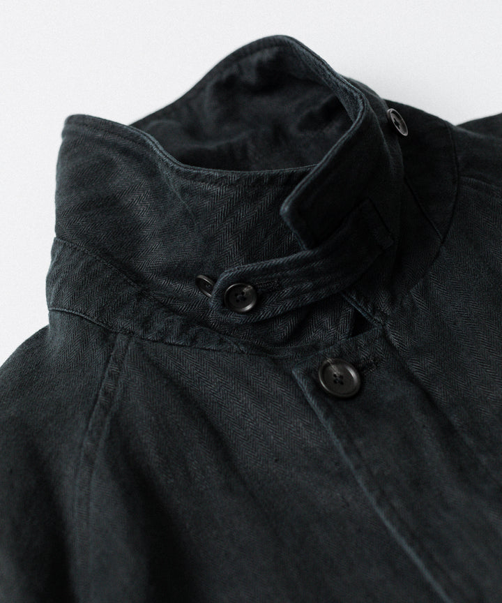 ssstein(シュタイン)のHEAVY LINEN HERRINGBONE ZIP JACKET - BLACKの公式通販サイトsession福岡セレクトショップ
