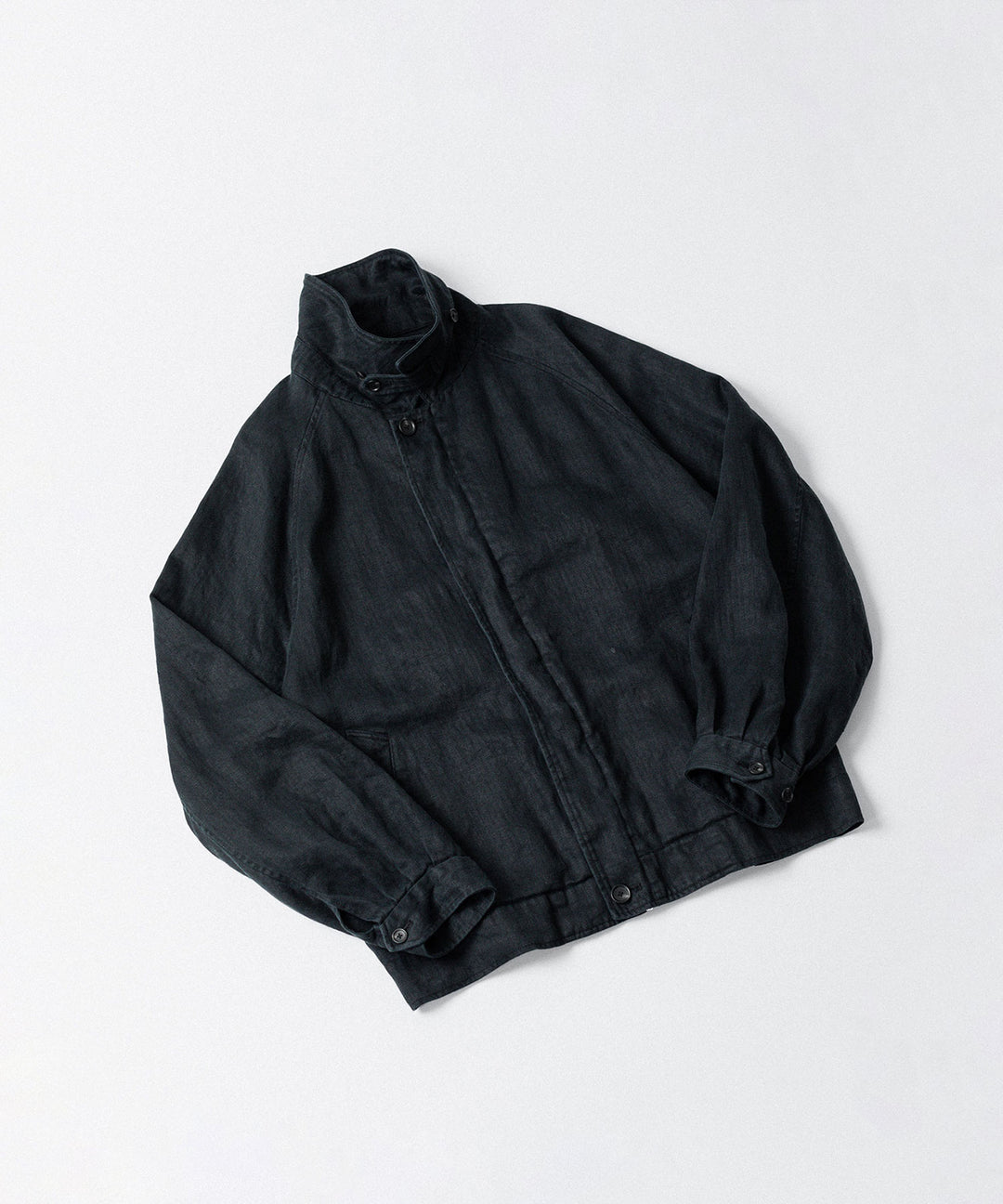 ssstein(シュタイン)のHEAVY LINEN HERRINGBONE ZIP JACKET - BLACKの公式通販サイトsession福岡セレクトショップ