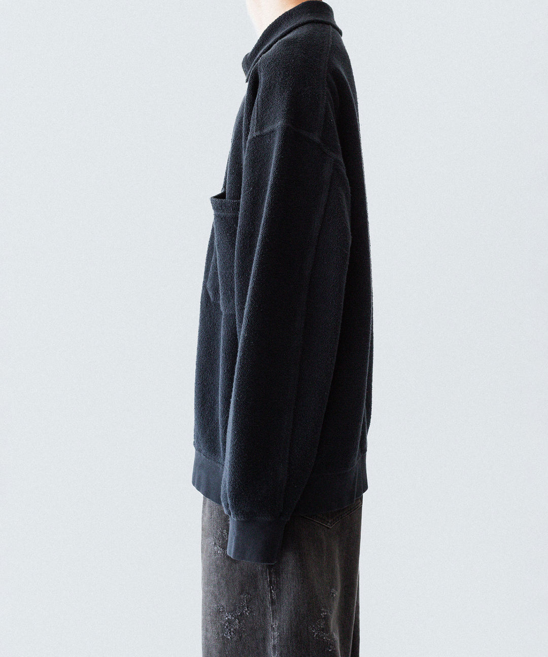 【phebus】SULFUR DYE FLEECE P/O - CAHRCOAL