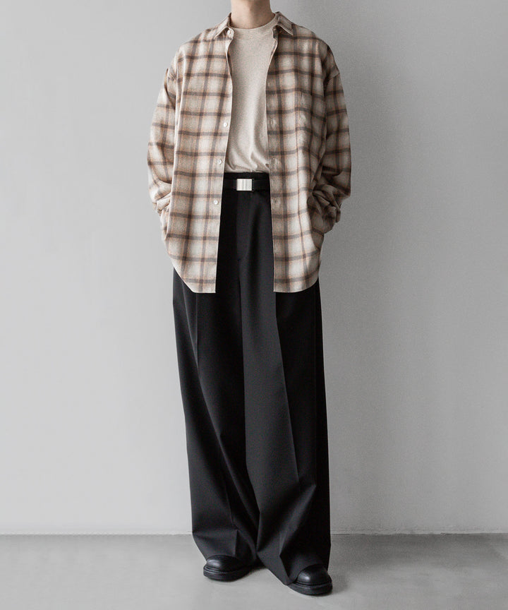 【INTÉRIM】インテリムのSUPIMA WOOL CHECK REGULAR COLLAR SHIRT - BROWN公式通販サイトsession福岡セレクトショップ