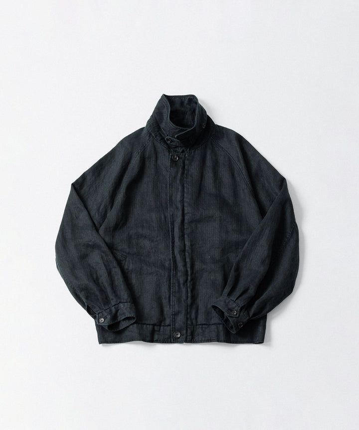 ssstein(シュタイン)のHEAVY LINEN HERRINGBONE ZIP JACKET - BLACKの公式通販サイトsession福岡セレクトショップ