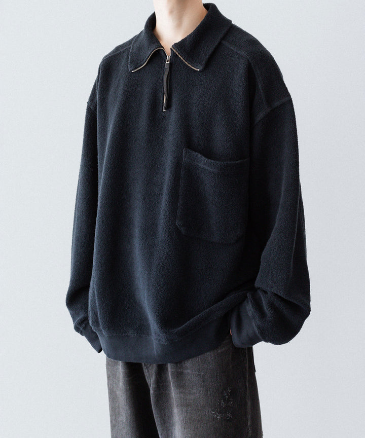 【phebus】SULFUR DYE FLEECE P/O - CAHRCOAL